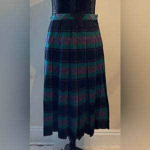 Sports Galore Plaid Virgin Wool Pleated Skirt